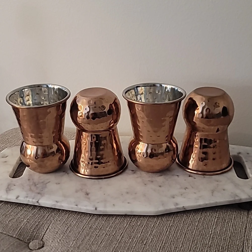 (1770be) PIER 1 IMPORTS Hammered Tumblers, Set of 4